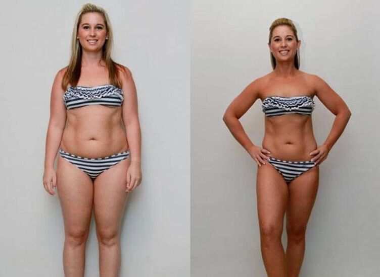 antes y después de una dieta preferida