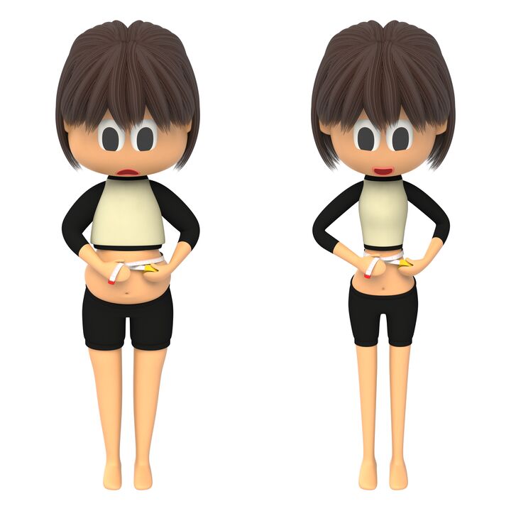 Circunferencia de la cintura antes y después de la pérdida de peso efectiva